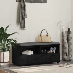 vidaXL Halbank met kussen met lade Zwarte Eik 100 x 38 x 46 cm