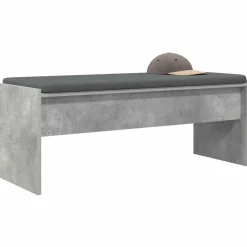 vidaXL Halbank met kussen Beton Grijs 103 x 38 x 40 cm
