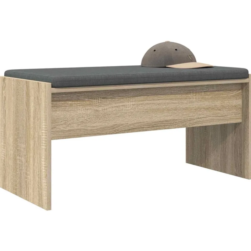vidaXL Halbank met kussen Sonoma Eiken 83 x 38 x 40 cm