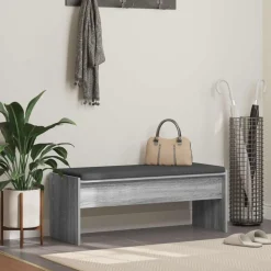 vidaXL Halbank met kussen Grijs Sonoma 103 x 38 x 40 cm