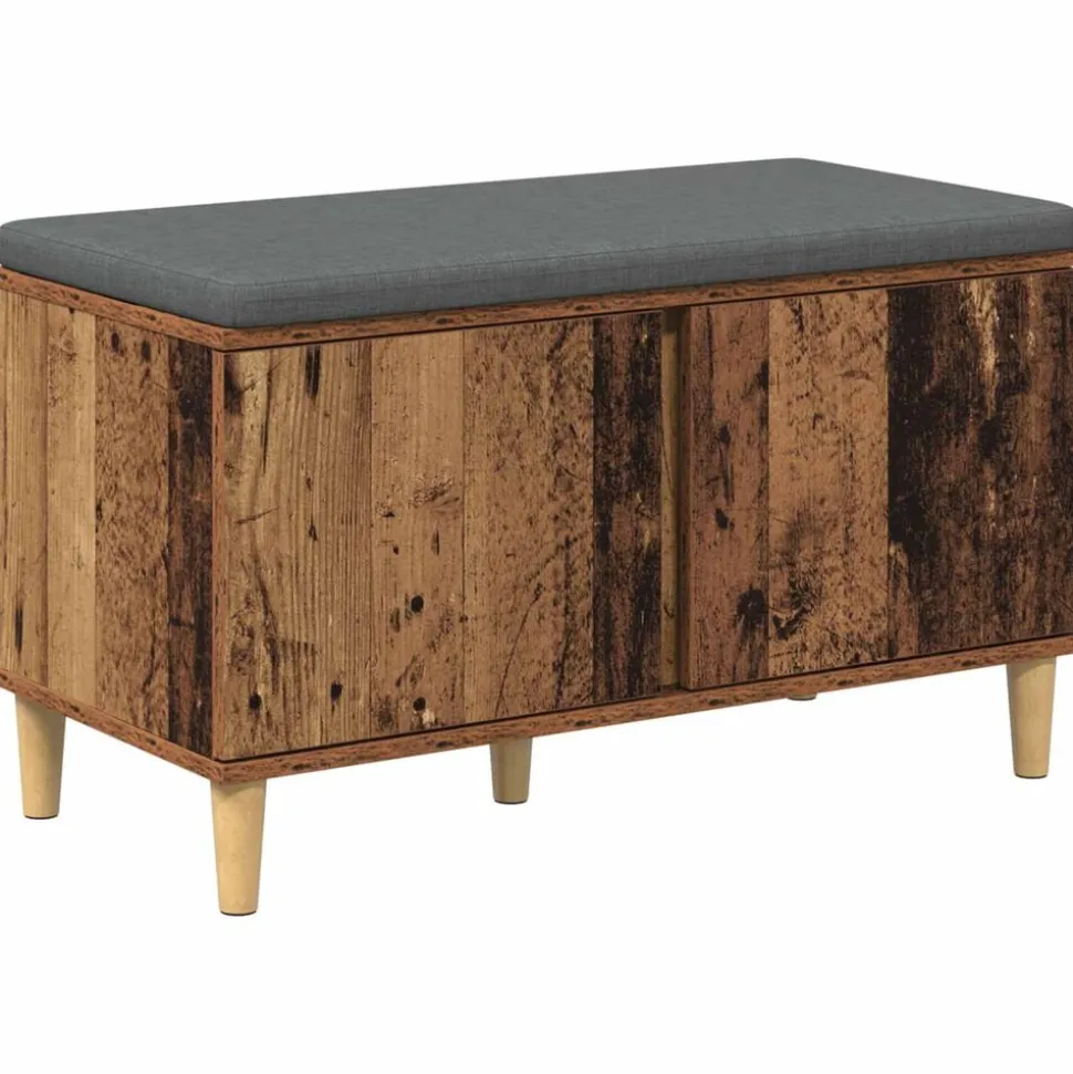 vidaXL Halbank Oudhout 80 x 38 x 46 cm Geïndustrialiseerd hout en stof