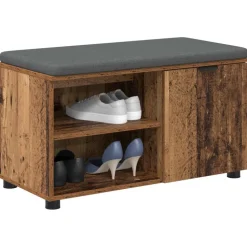 vidaXL Halbank Oudhout 80 x 38 x 46 cm Geïndustrialiseerd hout en stof
