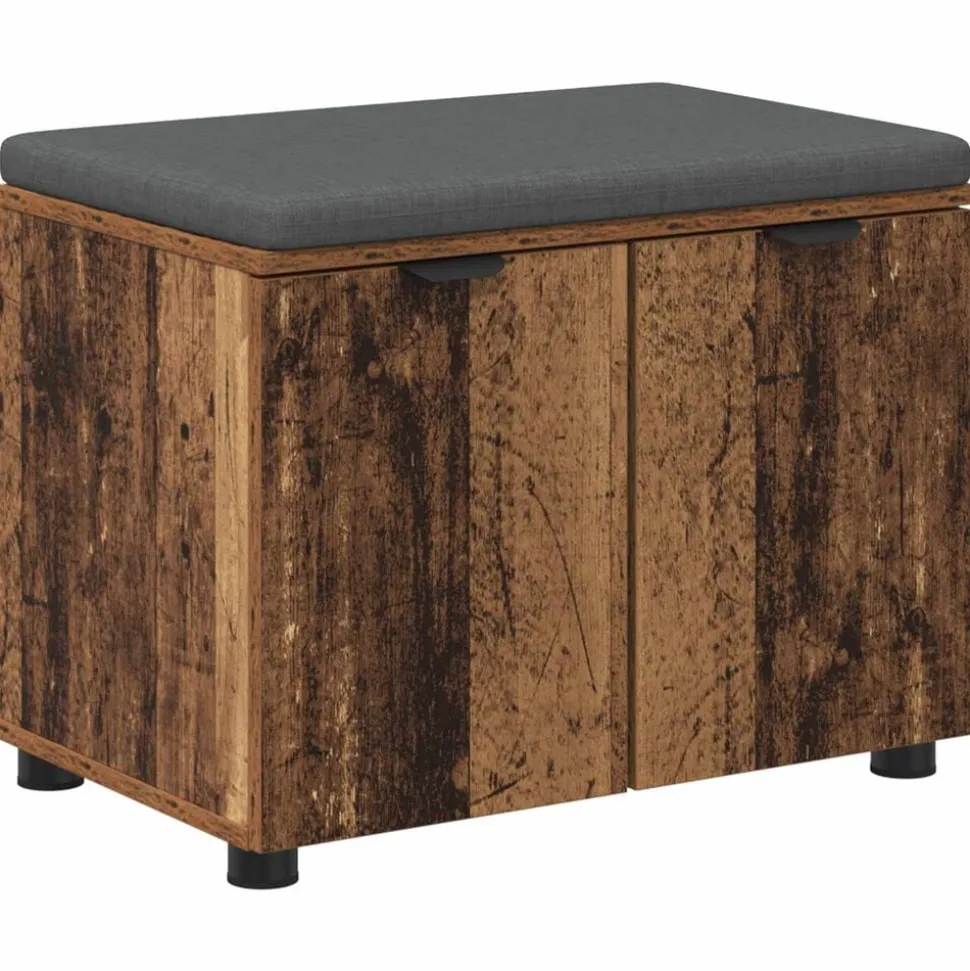 vidaXL Halbank Oudhout 60 x 38 x 46 cm Geïndustrialiseerd hout en stof