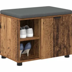 vidaXL Halbank Oudhout 60 x 38 x 46 cm Geïndustrialiseerd hout en stof