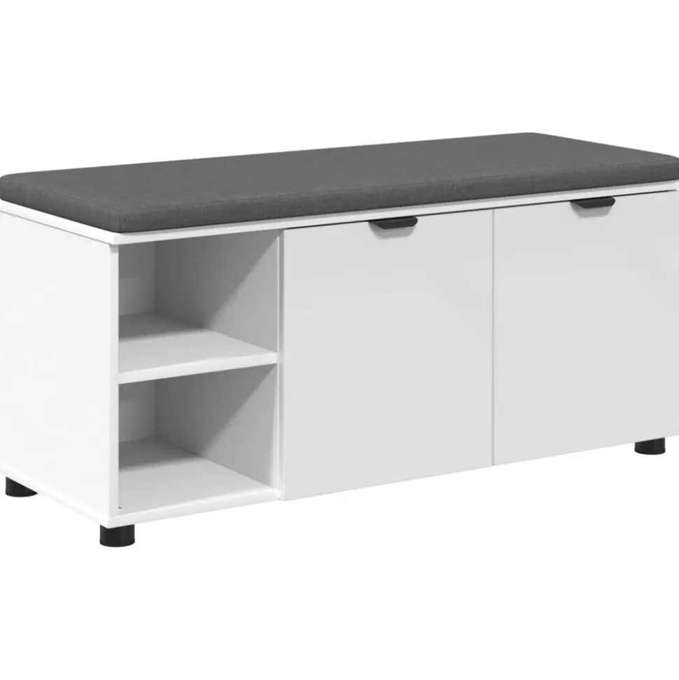 vidaXL Halbank Wit 100 x 38 x 46 cm Geïndustrialiseerd hout en stof