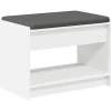 vidaXL Halbank Wit 63 x 38 x 45 cm Geïndustrialiseerd hout en stof