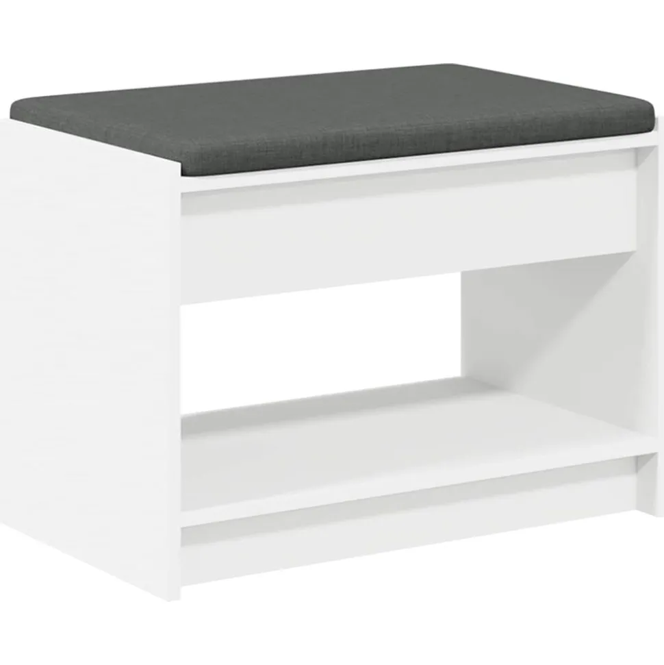 vidaXL Halbank Wit 63 x 38 x 45 cm Geïndustrialiseerd hout en stof