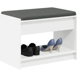 vidaXL Halbank Wit 63 x 38 x 45 cm Geïndustrialiseerd hout en stof