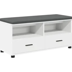 vidaXL Halbank Wit 100 x 38 x 46 cm Geïndustrialiseerd hout en stof