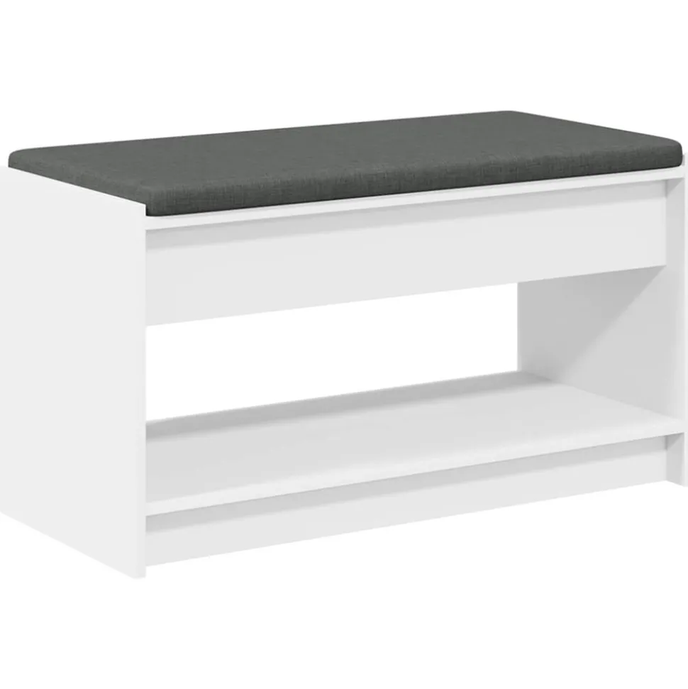 vidaXL Halbank Wit 83 x 38 x 45 cm Geïndustrialiseerd hout en stof