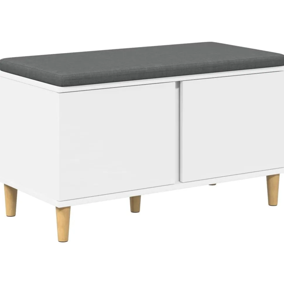 vidaXL Halbank Wit 80 x 38 x 46 cm Geïndustrialiseerd hout en stof