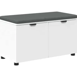 vidaXL Halbank Wit 80 x 38 x 46 cm Geïndustrialiseerd hout en stof