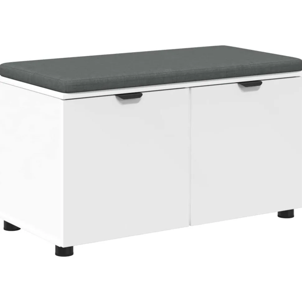 vidaXL Halbank Wit 80 x 38 x 46 cm Geïndustrialiseerd hout en stof