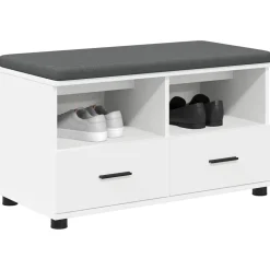 vidaXL Halbank Wit 80 x 38 x 46 cm Geïndustrialiseerd hout en stof