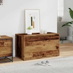 vidaXL Halbankje 80x40x45 cm bewerkt hout oud houtkleurig