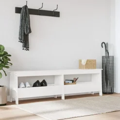 vidaXL Halbankje 160x28x45 cm massief grenenhout wit