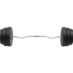vidaXL Halter gebogen met gewichten 90 kg