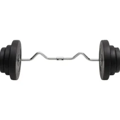 vidaXL Halter gebogen met gewichten 60 kg