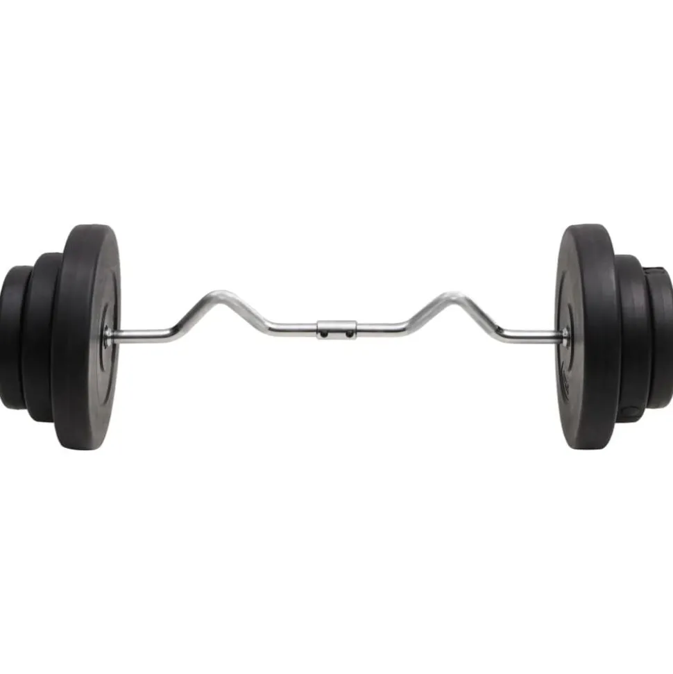 vidaXL Halter gebogen met gewichten 60 kg