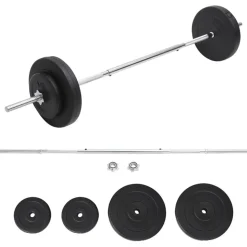 vidaXL Halter met gewichten 30 kg