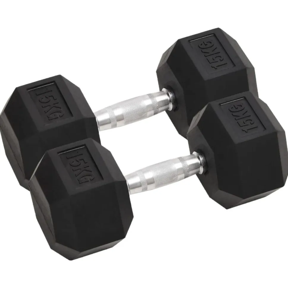 vidaXL Halters 2 st 30 kg totaal gietijzer