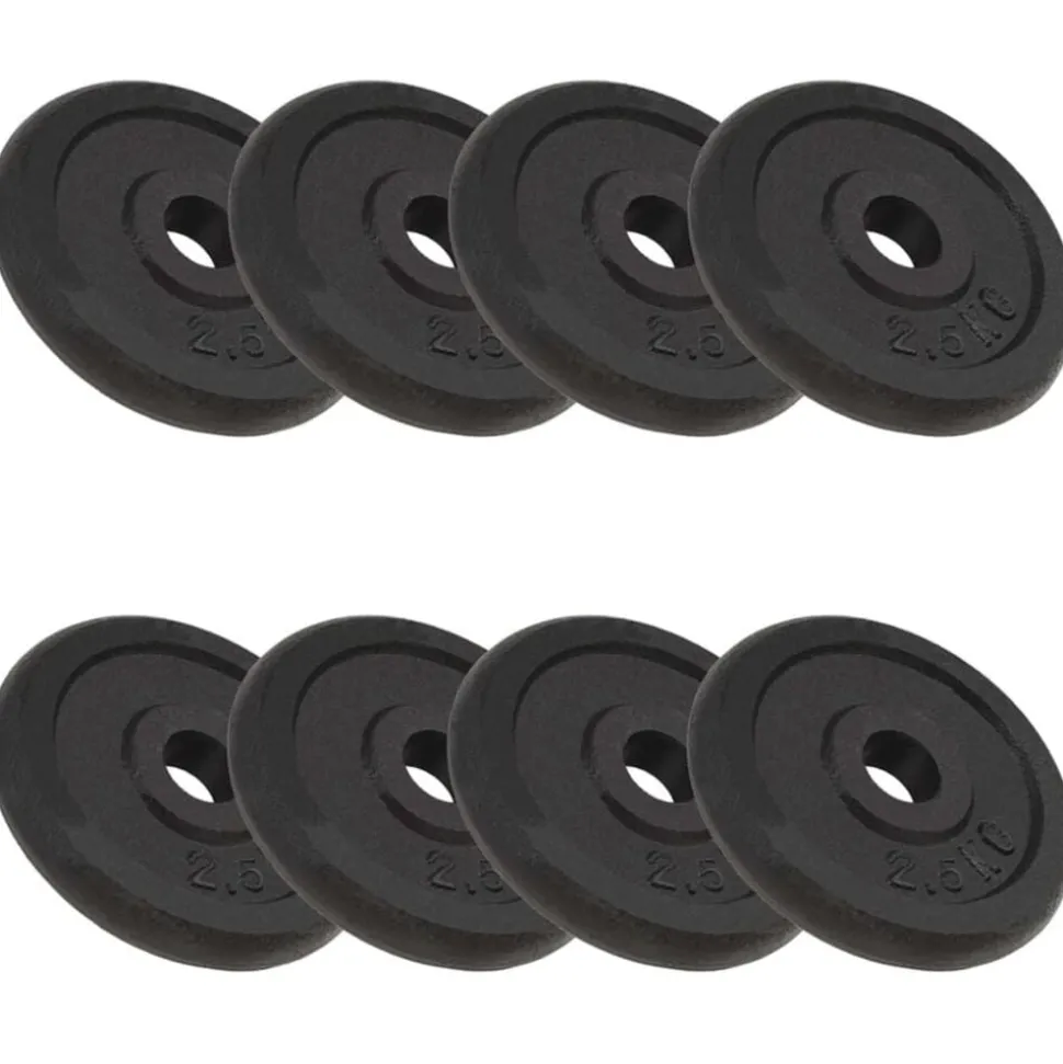vidaXL Halterschijven 8 st 8x2,5 kg gietijzer