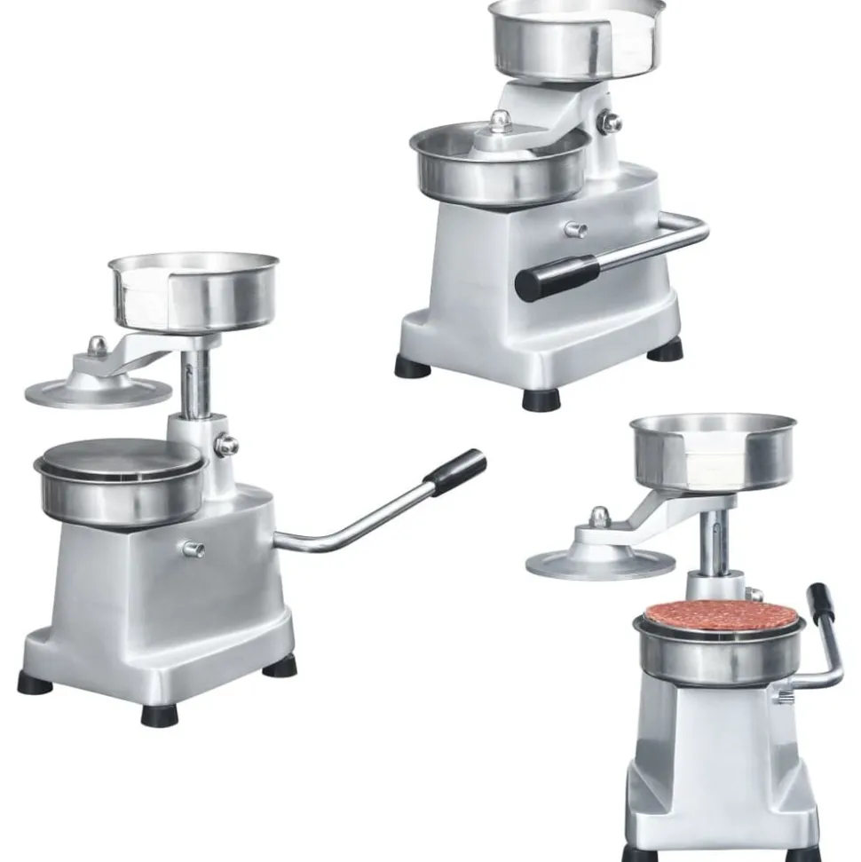 vidaXL Hamburgerpersmachine met 500 scheidingsbladen 10 cm aluminium