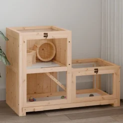 vidaXL Hamsterkooi 81x40x60 cm massief vurenhout