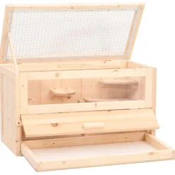 vidaXL Hamsterkooi 60x30x35 cm massief vurenhout