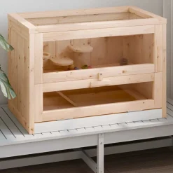 vidaXL Hamsterkooi 60x35,5x42 cm massief vurenhout