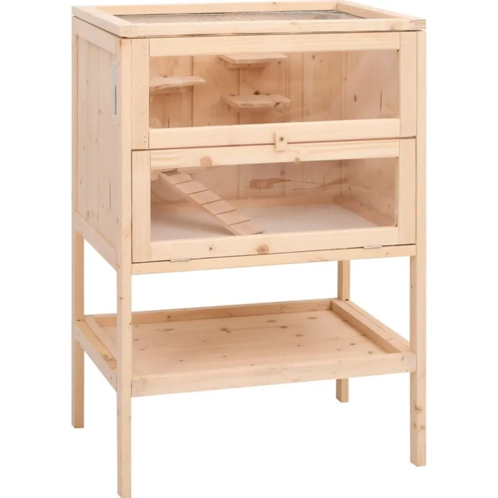 vidaXL Hamsterkooi 55x40x80 cm massief vurenhout