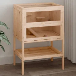 vidaXL Hamsterkooi 55x40x80 cm massief vurenhout