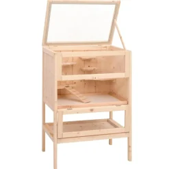 vidaXL Hamsterkooi 55x40x80 cm massief vurenhout