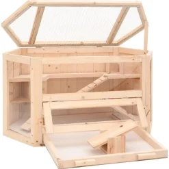 vidaXL Hamsterkooi 80x40x43 cm massief vurenhout