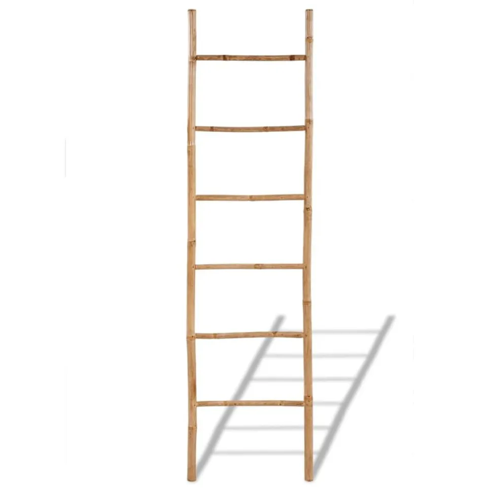 vidaXL Handdoekenladder met 6 sporten bamboe