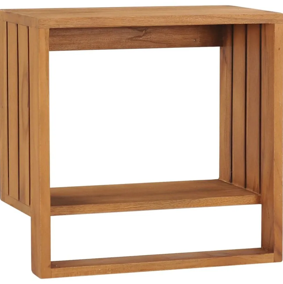 vidaXL Handdoekenrek wandmontage 35x20x35 cm massief teakhout