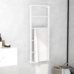 vidaXL Handdoekenrek Wit 45x10x115 cm Staal