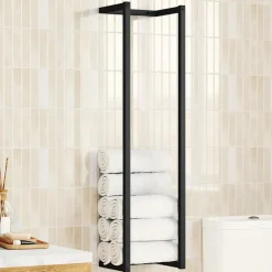 vidaXL Handdoekenrek 25x20x95 cm ijzer zwart
