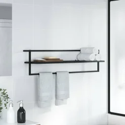 vidaXL Handdoekenrek 95x25x22 cm ijzer zwart