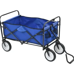 vidaXL Handkar inklapbaar staal blauw