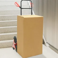 vidaXL Handtrolley Zwart en Rood 64,5 x 49,5 x 114 cm Staal