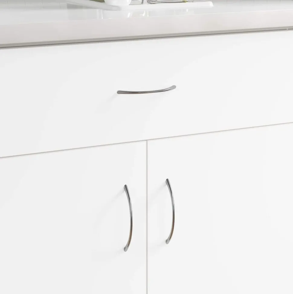 vidaXL Handvat 2 pcs Zilver 107 x 3.6 x 23 mm Roestvrij staal