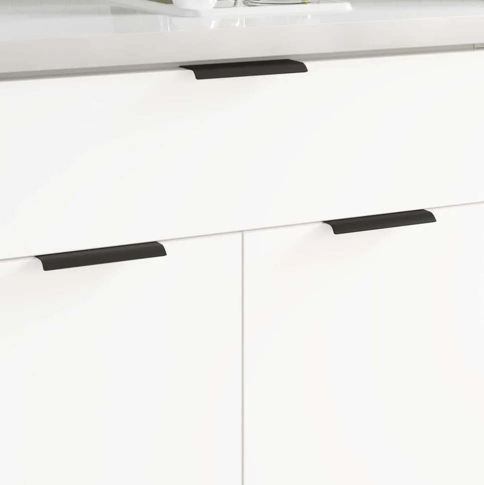 vidaXL Handvat 2 pcs Zwart 120 x 39.6 x 17 mm Aluminium
