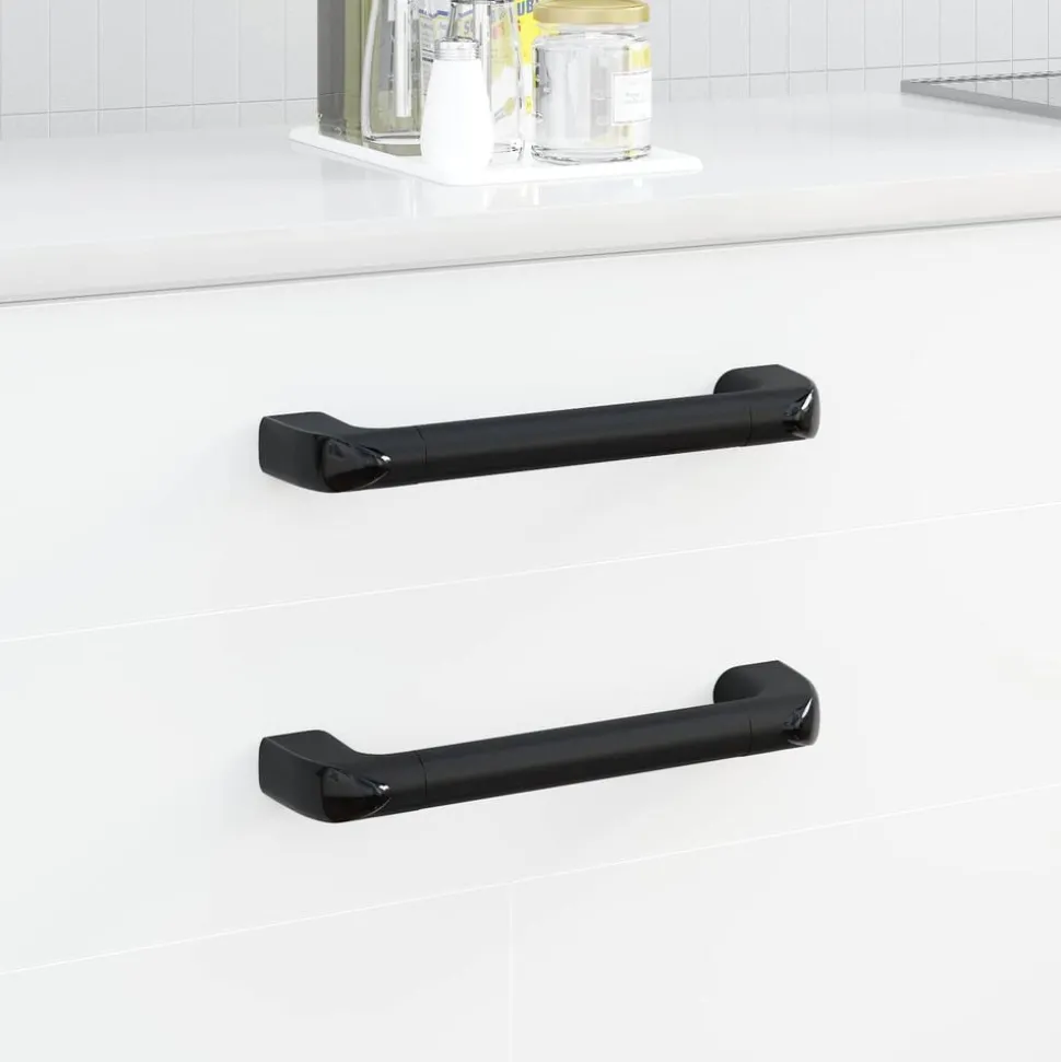 vidaXL Handvat Effen 2 pcs Zwart 380 x 34 x 85 mm Aluminium en PP