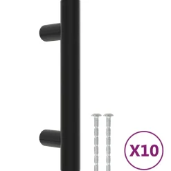 vidaXL Handvatten 10 st 64 mm roestvrij staal zwart