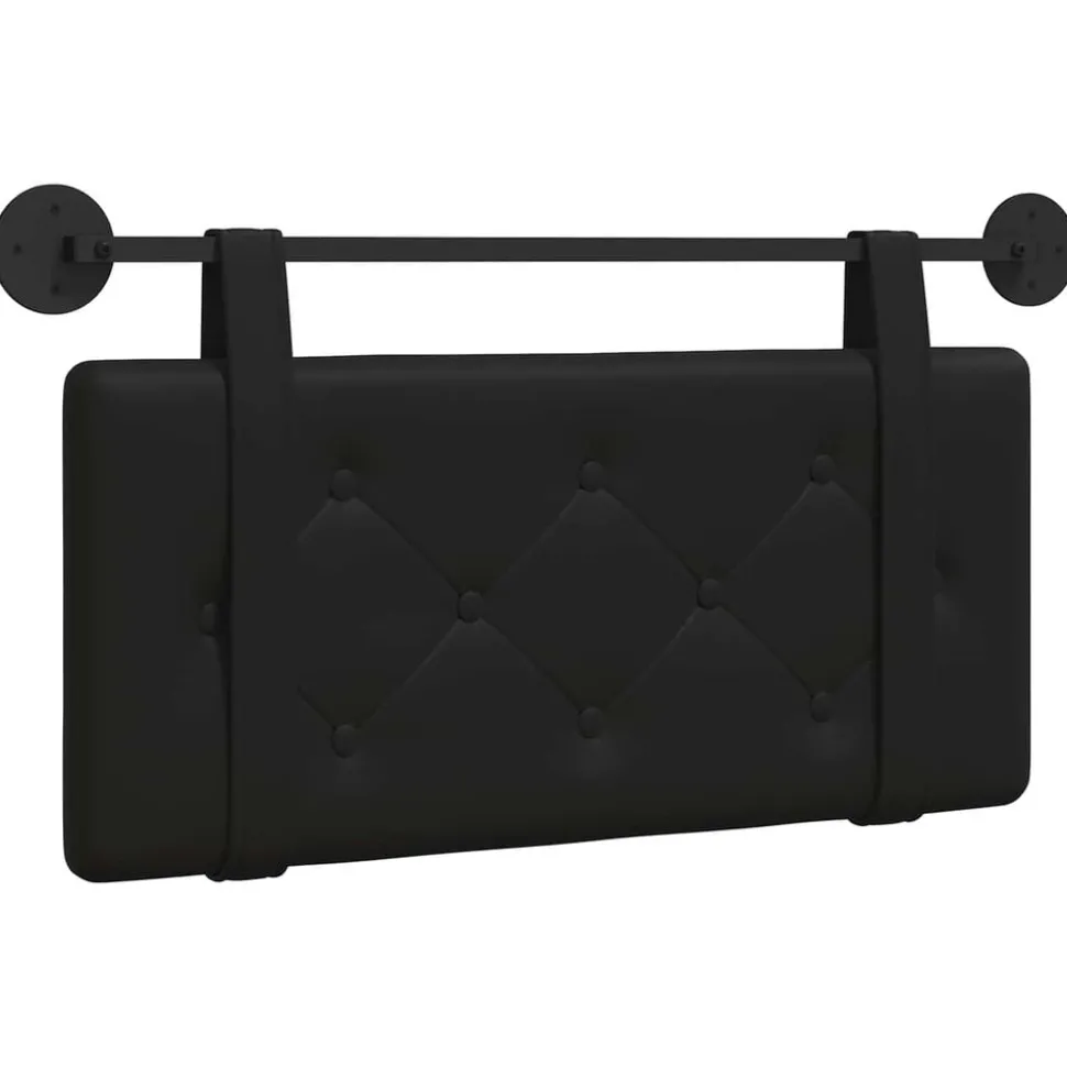 vidaXL Hangend Hoofdeinde Wandgemonteerd Zwart 80 cm Nep Leer