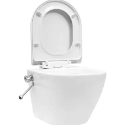 vidaXL Hangend toilet randloos met verborgen stortbak keramiek wit