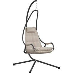 vidaXL Hangende ei-stoel Taupe 94 x 107 x 196,5 cm Staal