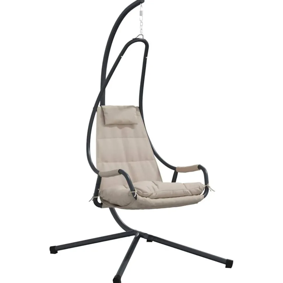 vidaXL Hangende ei-stoel Taupe 94 x 107 x 196,5 cm Staal