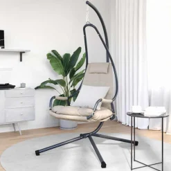vidaXL Hangende ei-stoel Taupe 94 x 107 x 196,5 cm Staal